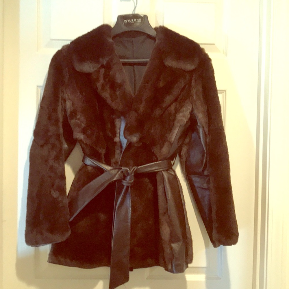 Fur and leather jacket